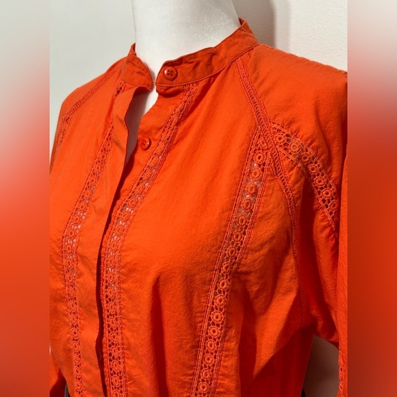 Melissa Odabash Emily Crochet Trim Lace Eyelet Cotton Button Up Shirt Dress - Picture 5 of 13